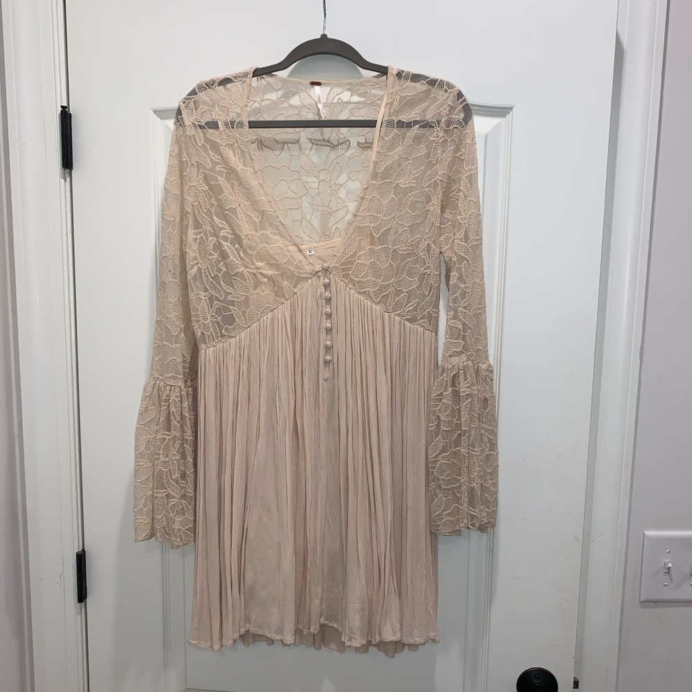 Free People tan minidress Women’s Size Large